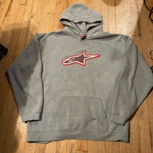 Alpinestars Gray Hoodie with Red Logo